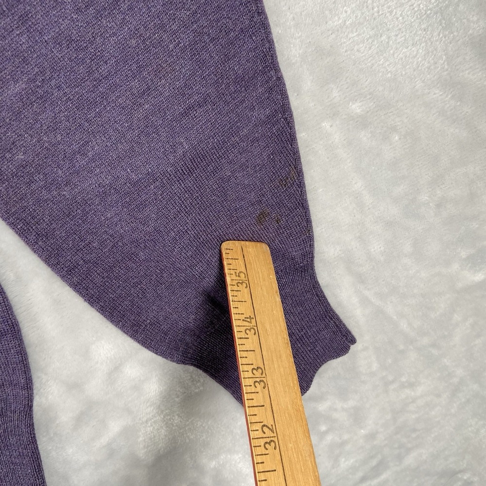 Peter Millar Sweater men's Large Purple V-Neck 100% Merino Wool Pullover Knit - Picture 6 of 12